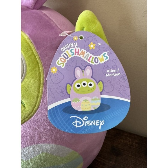 Squishmallow Easter ALIEN Martien 10" Disney Toy Story Plush 2023 Bunny Ears NEW - Picture 4 of 4